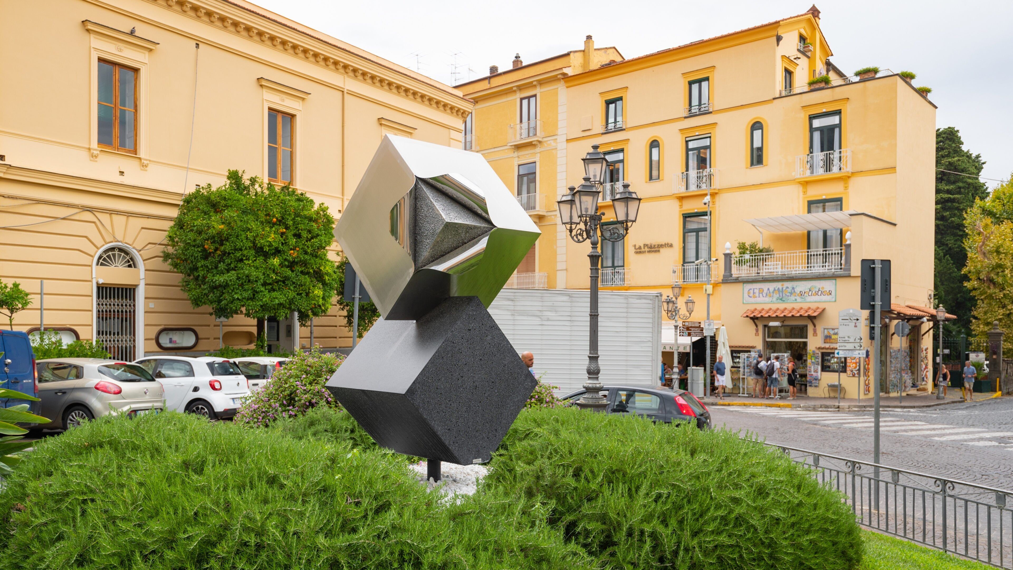 Piazza Sant\'Antonino featuring outdoor art and a park