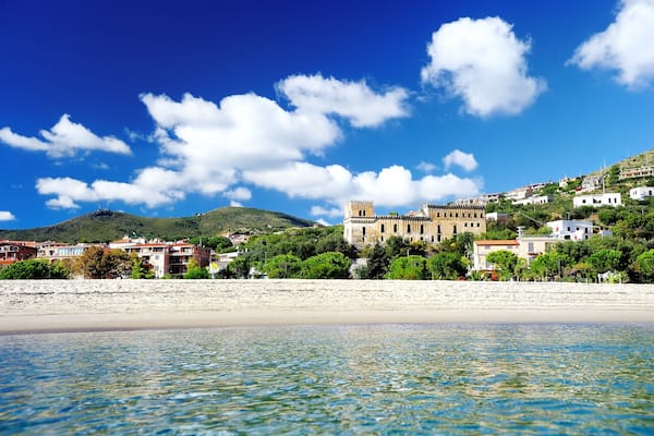Coast of Tyrrhenian sea. Beach and port of Marina di Camerota, Italy, Shutterstock ID 575481787, SF SSA Case with Manager Approval: Case 07151371, Job: Prepay credit, Client/Licensee: , Other: