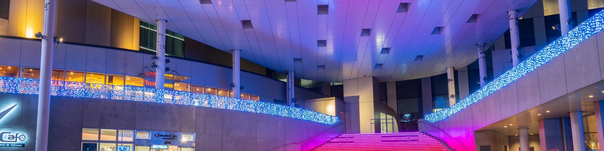 DiverCity Tokyo Plaza showing night scenes