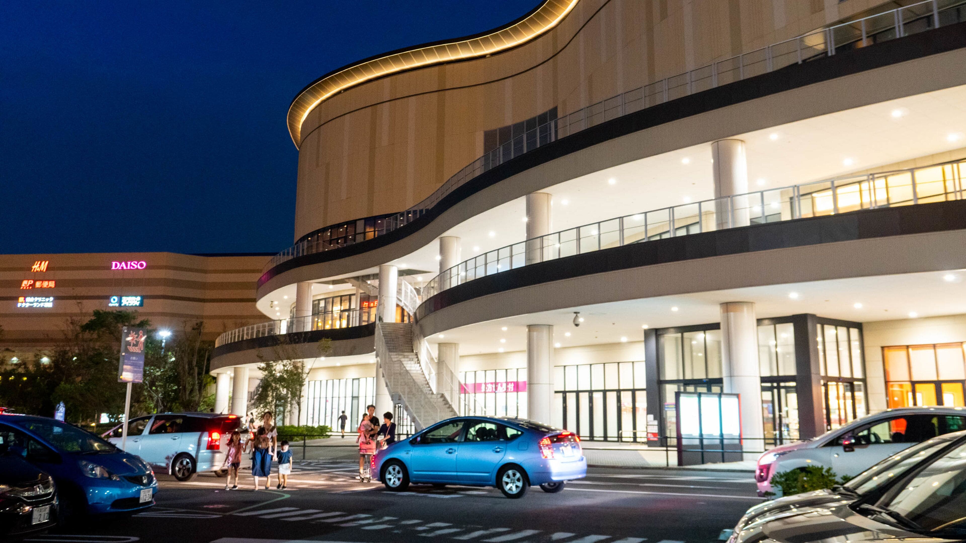Aeon Mall Chiba featuring night scenes
