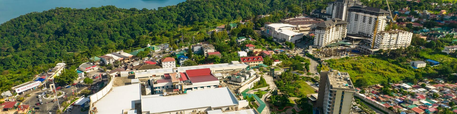 Tagaytay, Cavite, Philippines - Fora mall and Ayala Mall Serin along the Tagaytay ridge.