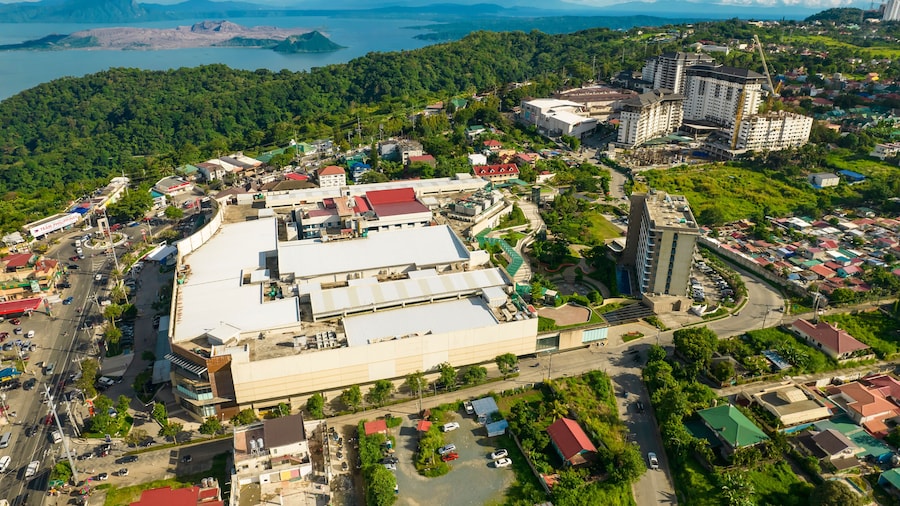 Tagaytay, Cavite, Philippines - Fora mall and Ayala Mall Serin along the Tagaytay ridge.