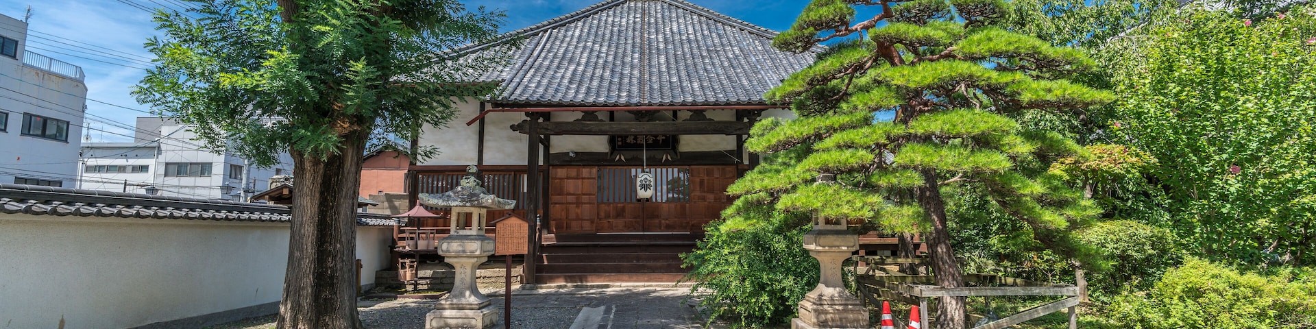 Junen-ji Temple. Gardens and Jizo statue. Located in Chuo Dori (Omotesando) next to Akiba Shrine, Nagano City, Japan, Shutterstock ID 722719171, SF SSA Case with Manager Approval: Case 07151371, Job: