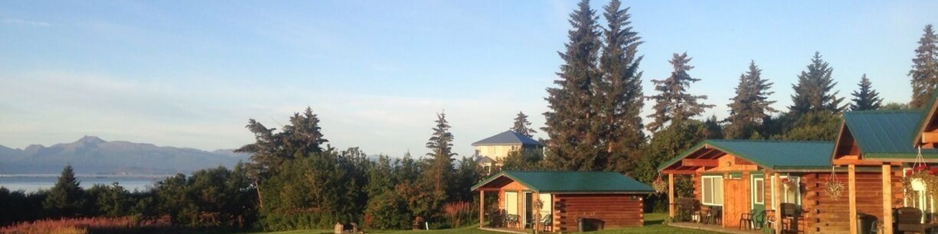 Gorgeous cabins in Homer with kitchenettes, fire pits and outdoor grills. There's even S'mores ingredients in the cabin. And if you get great weather like I had you can see the glacier across Katchemak Bay.