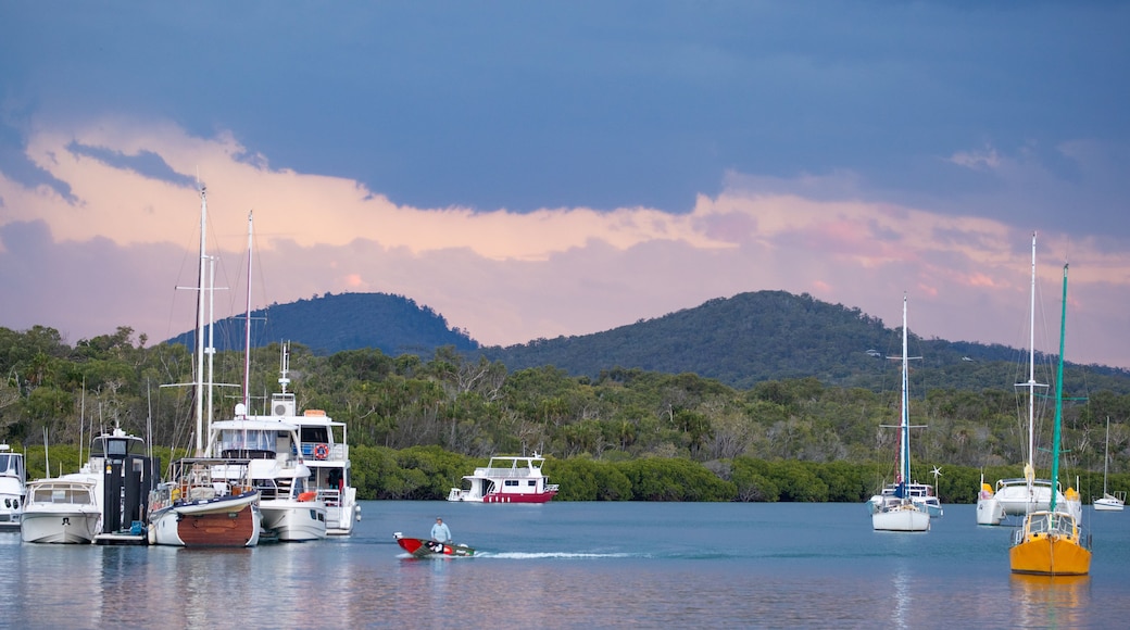 1770 Marina showing a bay or harbor and a sunset