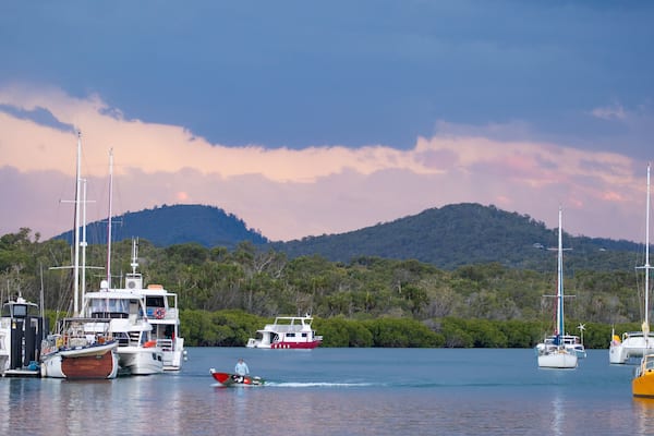 1770 Marina showing a bay or harbor and a sunset