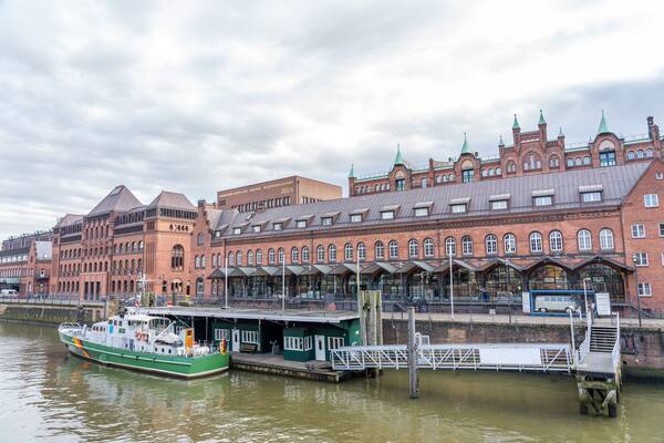 A ship to Oldenburg before German Customs Museum, Deutsches Zollmuseum on Zollkanal