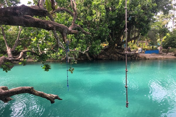 This place is a natural Lagoon which is maintained by the locals who have built around it little huts so people can enjoy it without destroying it, a donation entry funds the upkeep of this place to ensure it isn't destroyed by People coming to visit and not respecting it. #ExpediaCares #lifeatexpedia