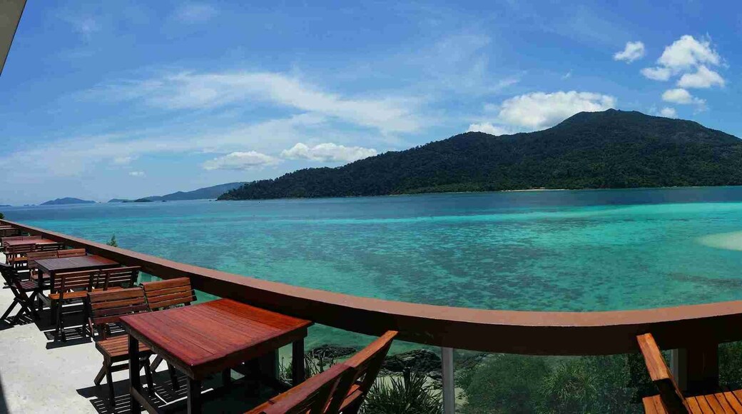 Mountain Resort hotel in front sea view