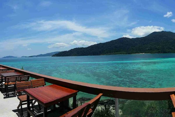 Mountain Resort hotel in front sea view