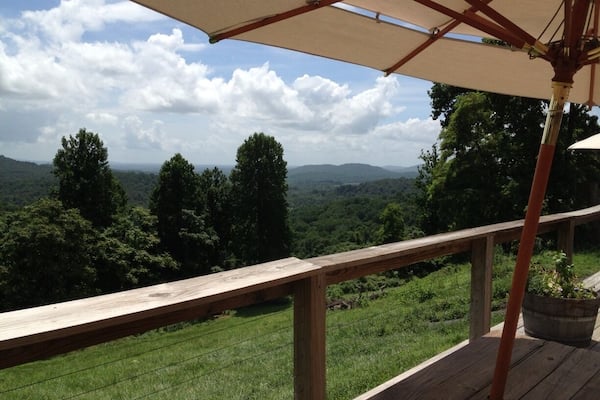 Relaxing at the winery enjoying the view.