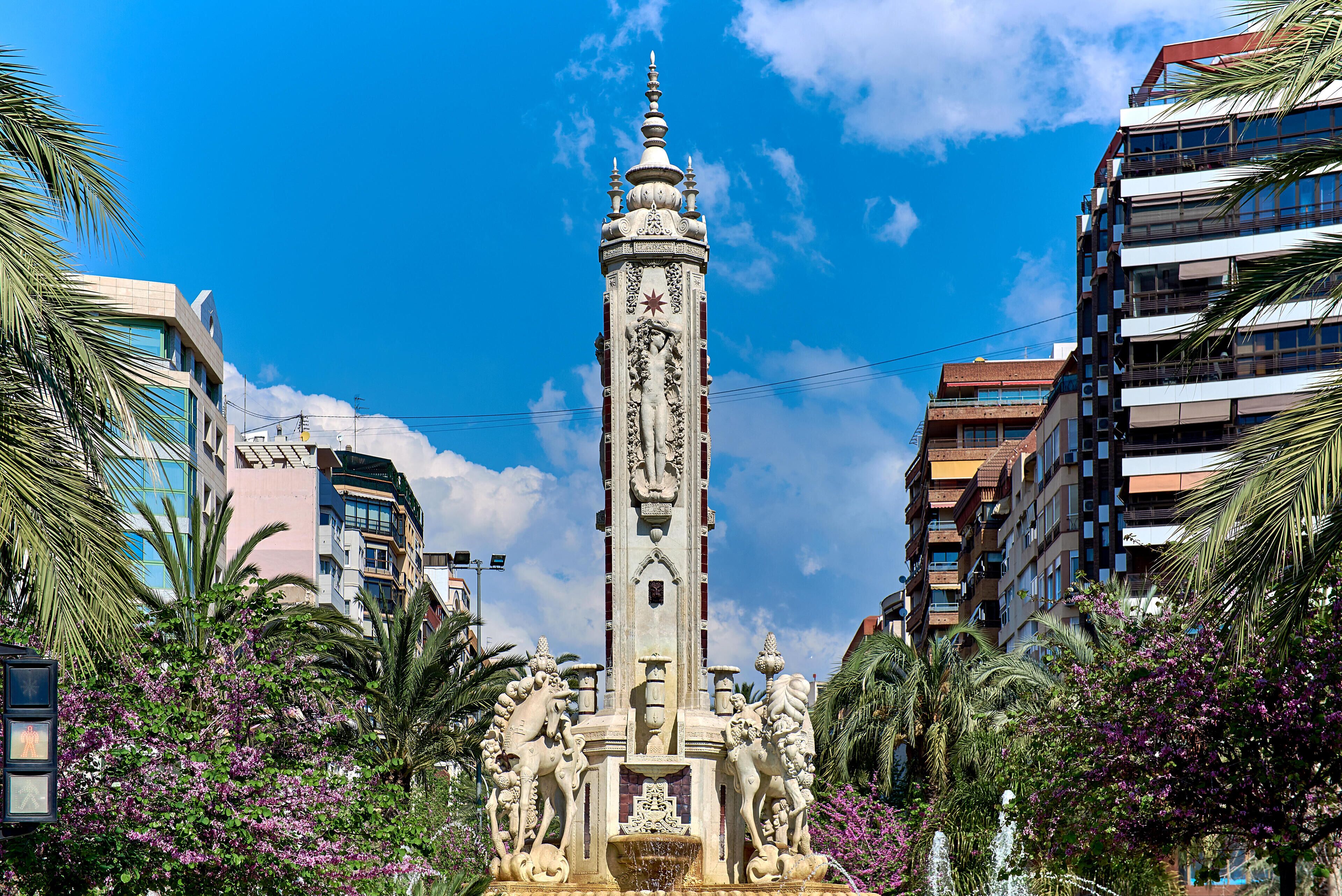 J6YWKJ Alicante, Spain- April 6, 2017: Luceros square. This is one of the most emblematic squares in Alicante. Located right in the heart of the city centre.