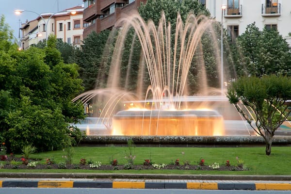 Plaza Principe de Viana which includes a fountain and a garden