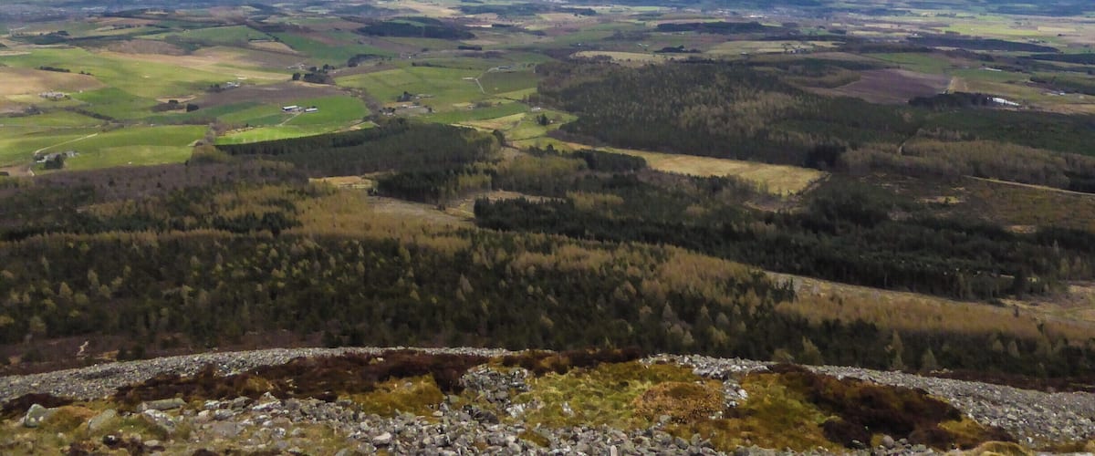 A stunning view eastwards over Aberdeenshire from the top of our local hill Bennachie