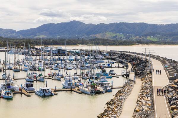 Muttonbird Island Nature Reserve featuring a bay or harbor and landscape views