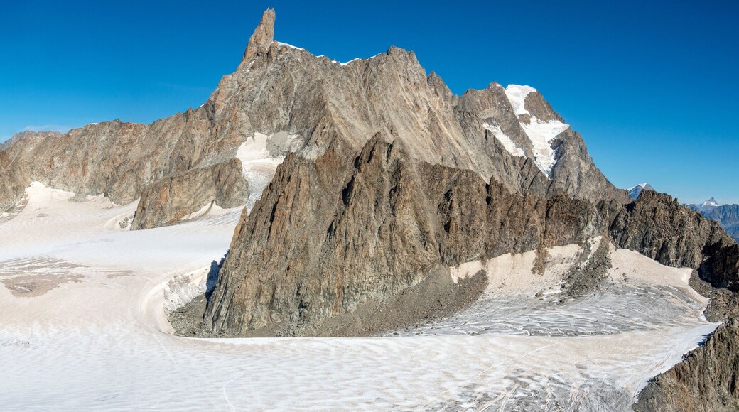 Courtmayeur Italy Skyway Monte Bianco Montblanc Way to Punta Helbronner l in Aosta Valley region of Italy.