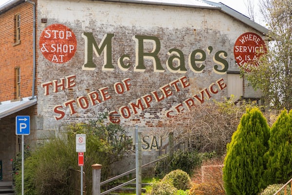 Mccrossin\'s Mill Museum featuring signage, a small town or village and heritage elements