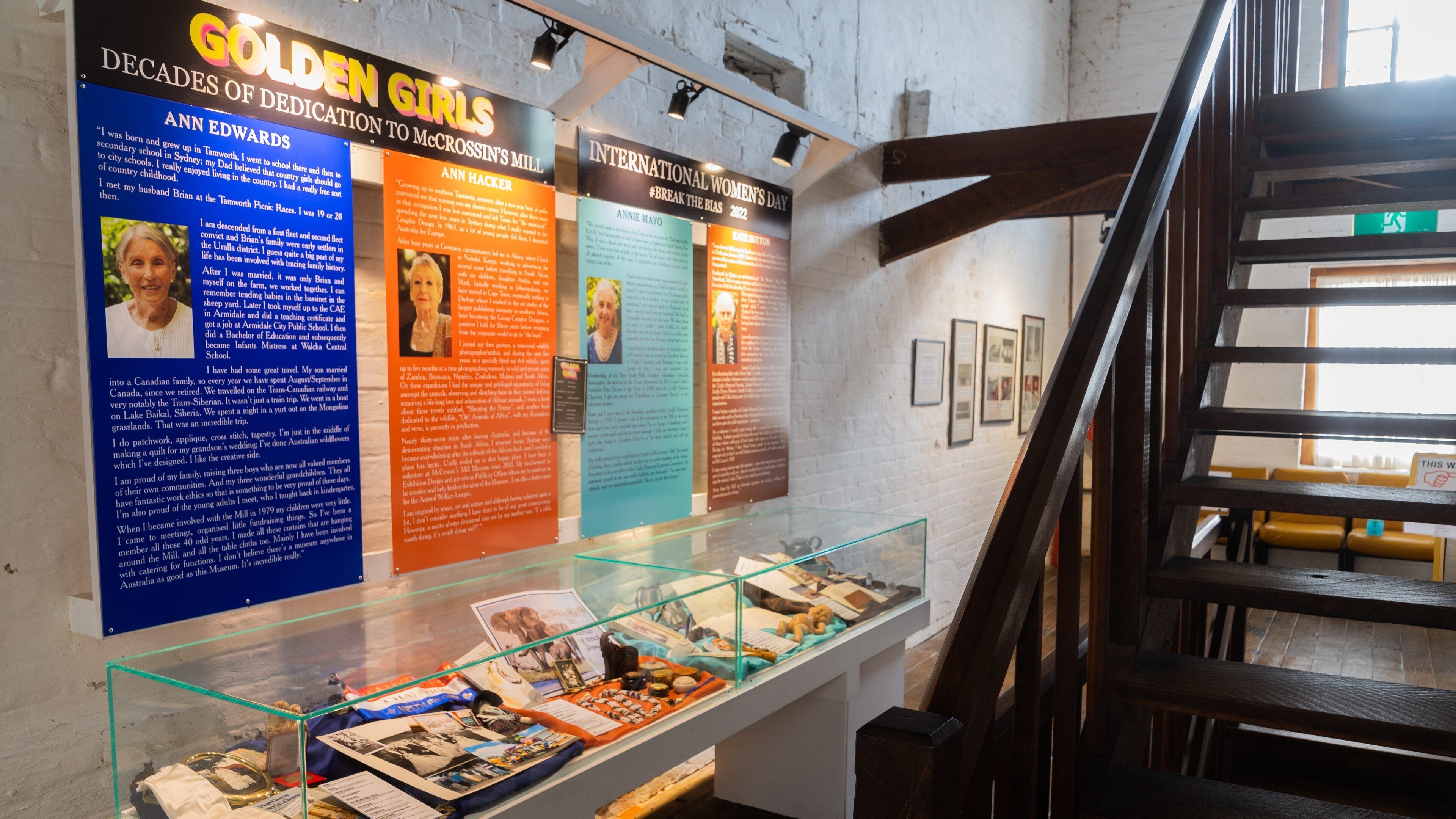 Mccrossin\'s Mill Museum featuring signage and interior views