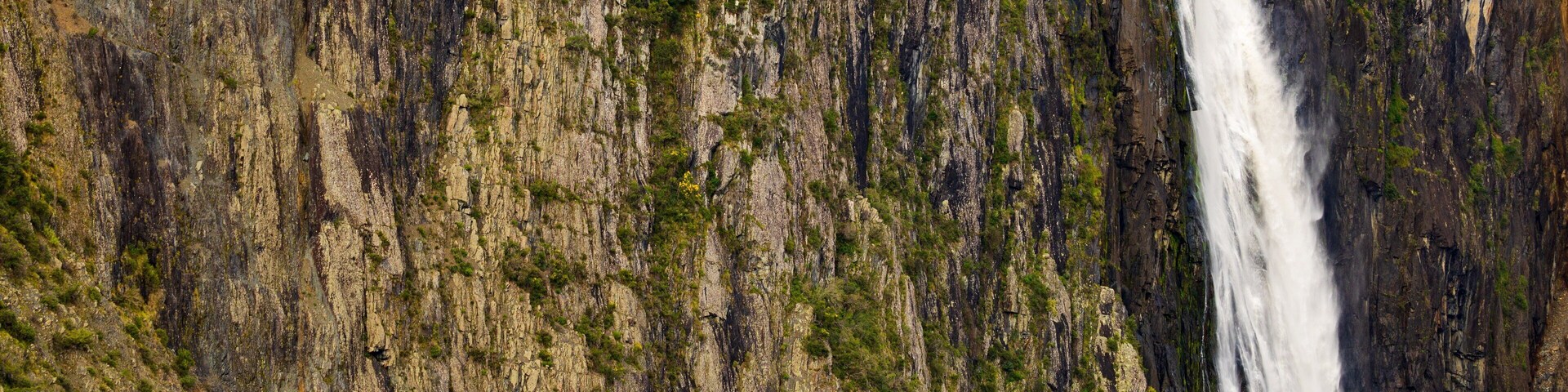 Wollomombi Falls featuring a cascade and a gorge or canyon