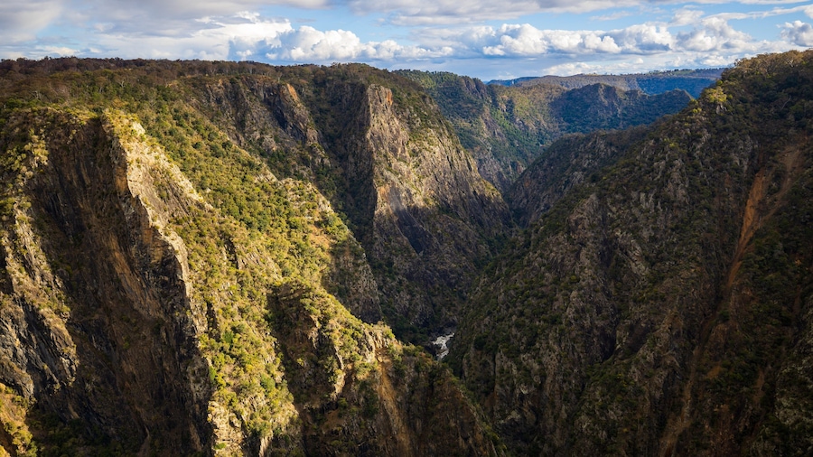 Wollomombi Falls featuring landscape views, a gorge or canyon and tranquil scenes