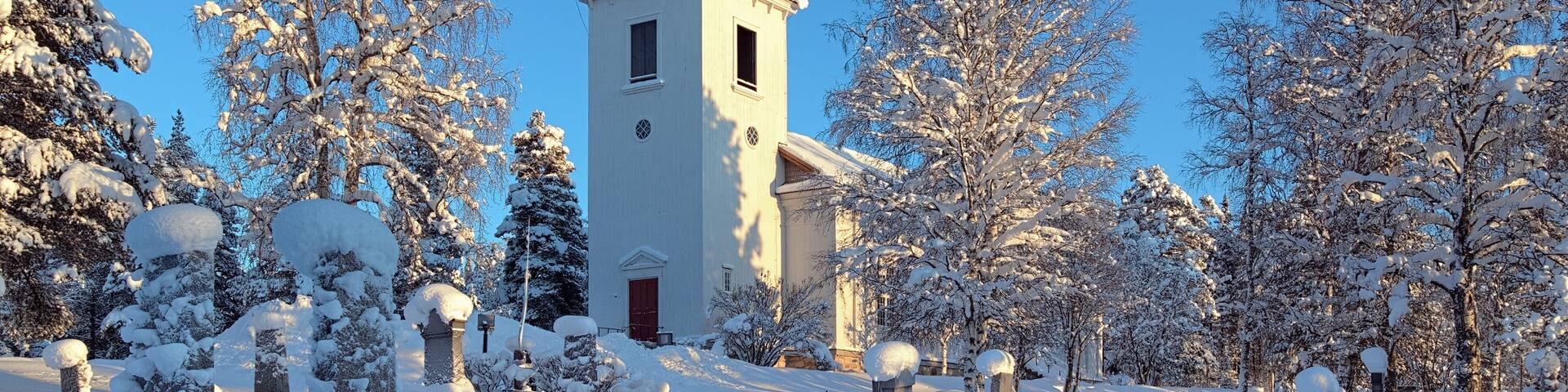 Vilhelmina Church in winter, Sweden