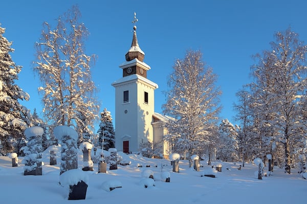 Vilhelmina Church in winter, Sweden