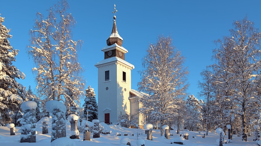 Vilhelmina Church in winter, Sweden