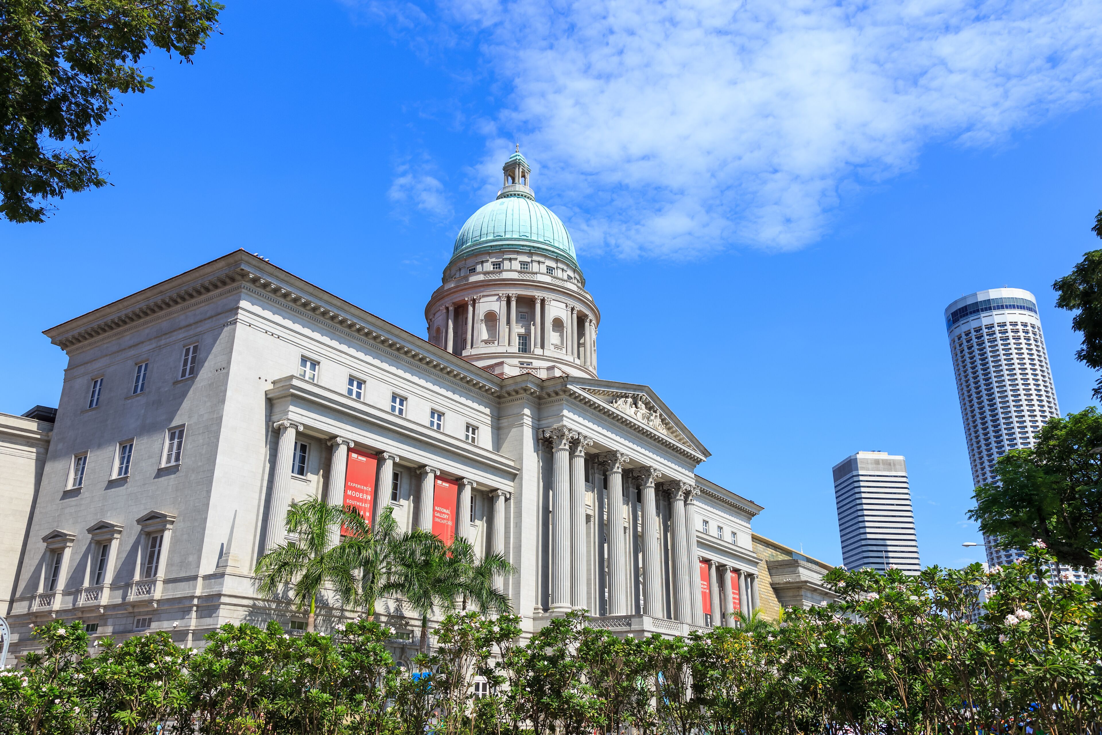 Singapore - December 4,2016: National Gallery, art museum in a restored historical municipal building.