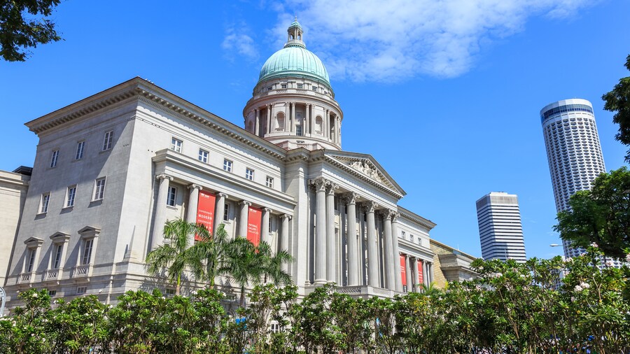 Singapore - December 4,2016: National Gallery, art museum in a restored historical municipal building.