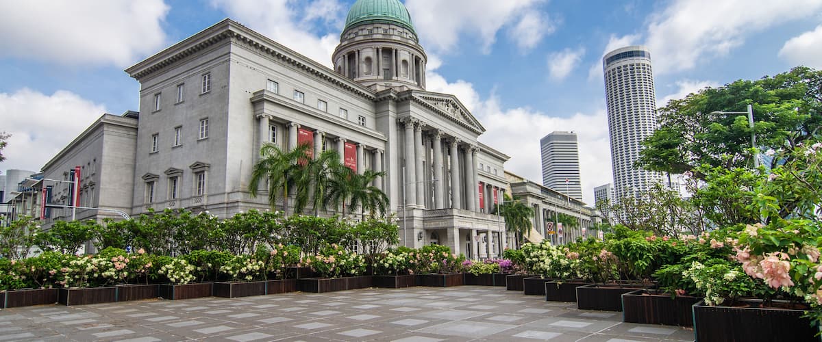 SINGAPORE - February, 2020: The new National Gallery of Singapore Building