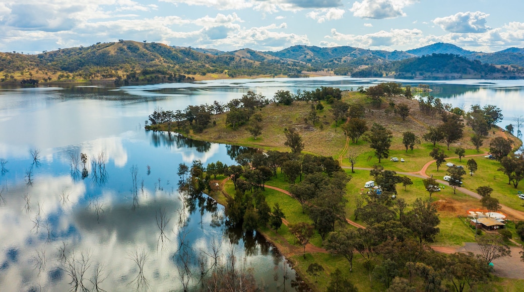 Chaffey Dam which includes a lake or waterhole, tranquil scenes and landscape views