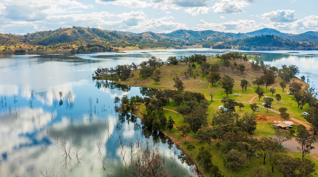 Chaffey Dam which includes landscape views, a river or creek and tranquil scenes