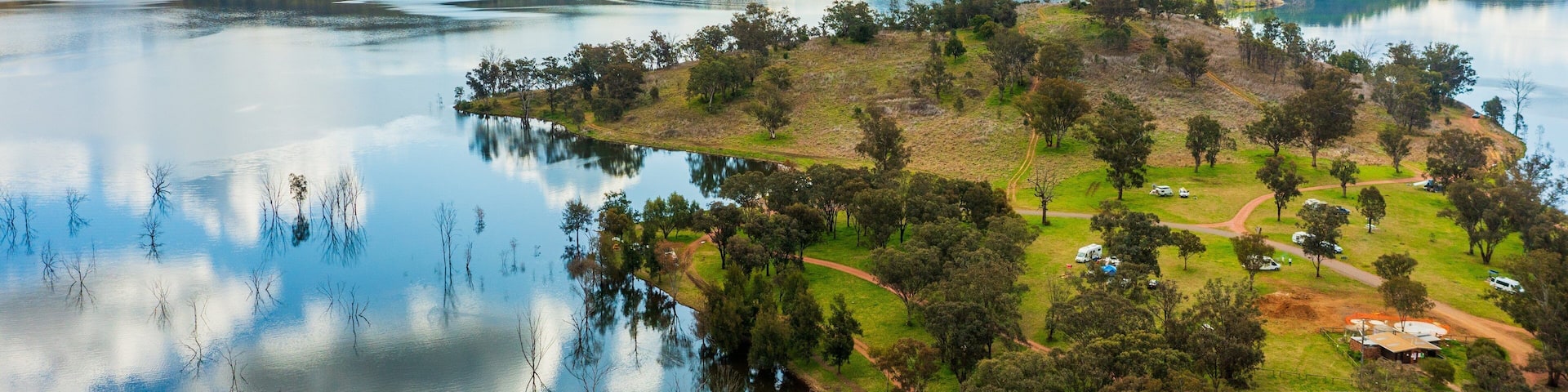Chaffey Dam which includes landscape views, a river or creek and tranquil scenes