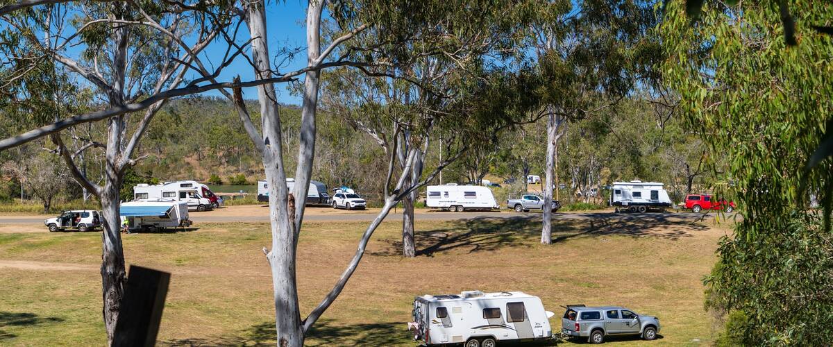 Calliope River Historical Village featuring camping and a park