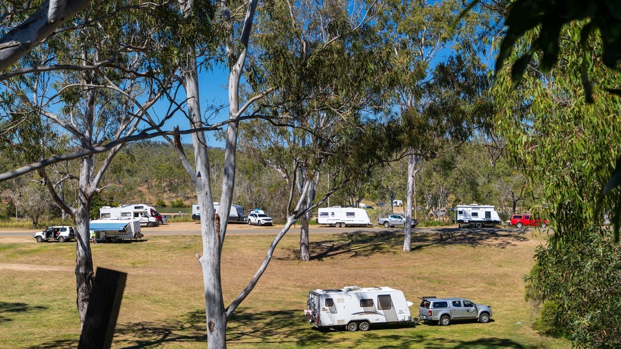 Calliope River Historical Village featuring camping and a park
