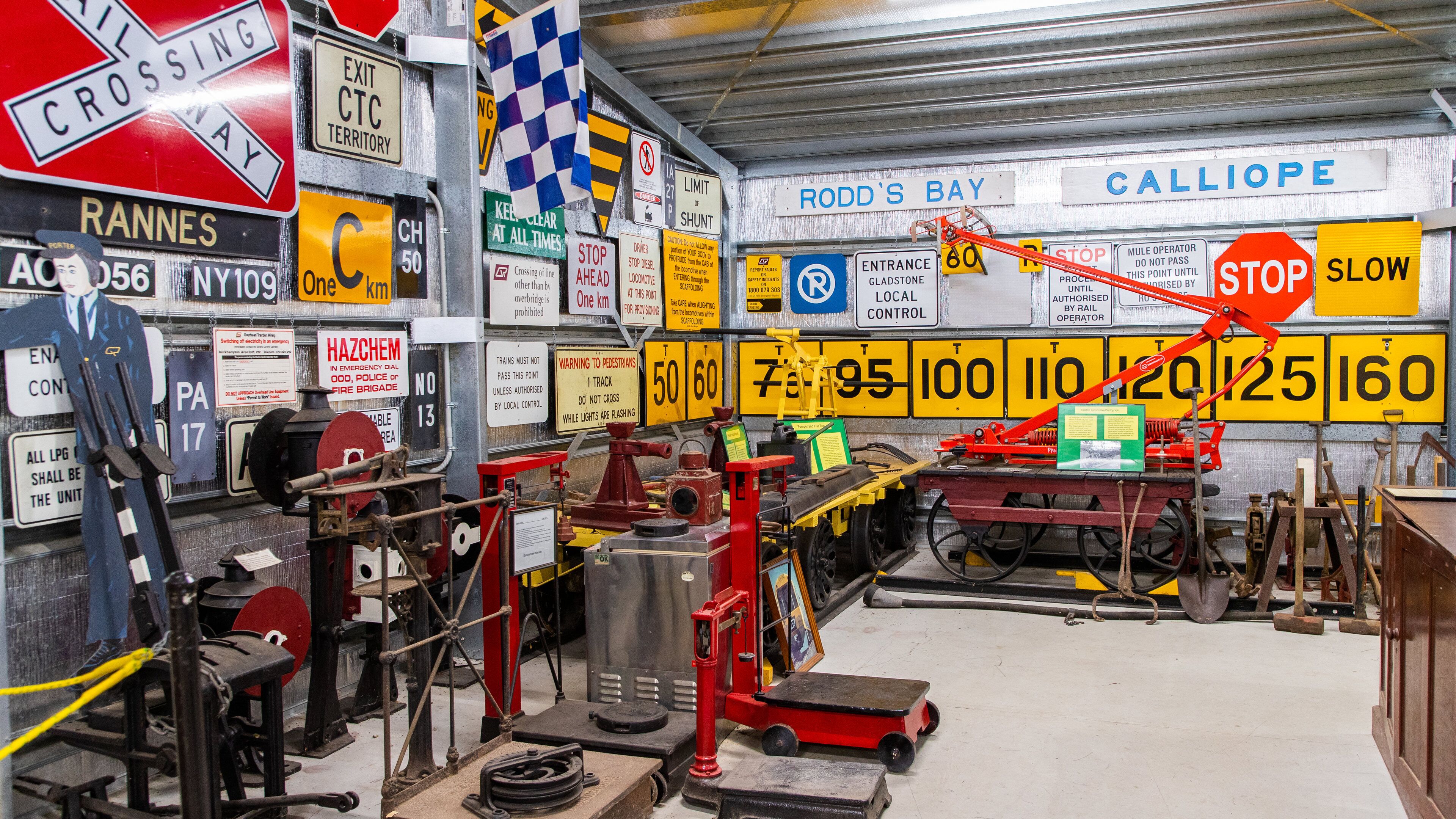 Calliope River Historical Village which includes interior views and signage