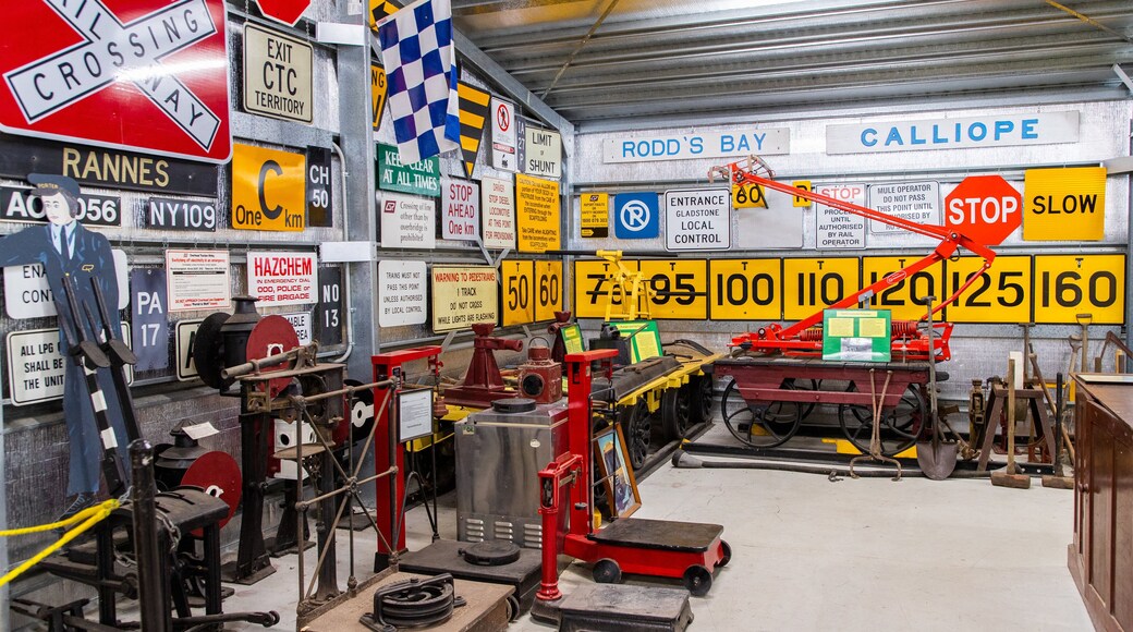 Calliope River Historical Village which includes interior views and signage