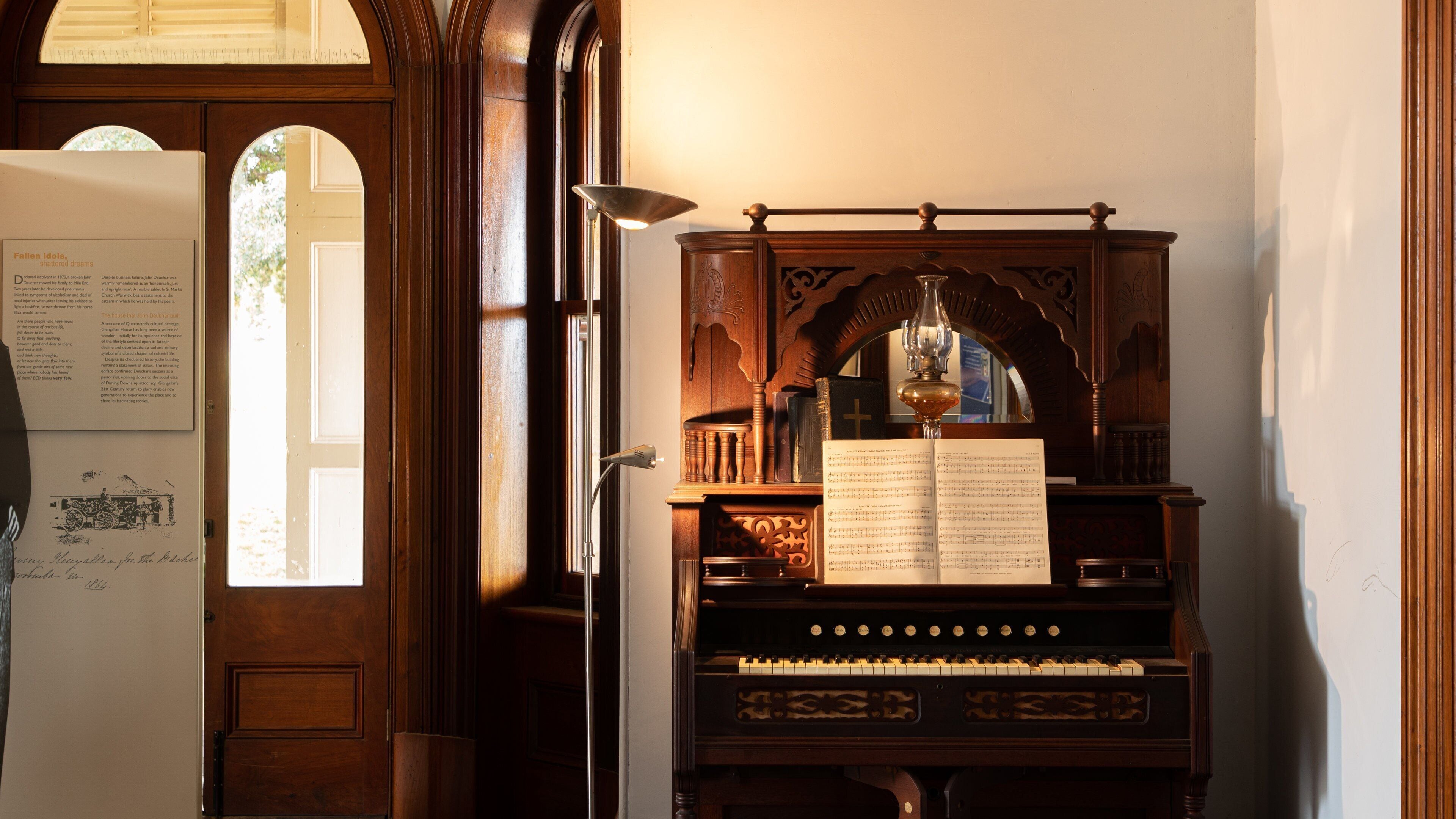 Glengallan Homestead and Heritage Centre which includes interior views, a house and heritage elements