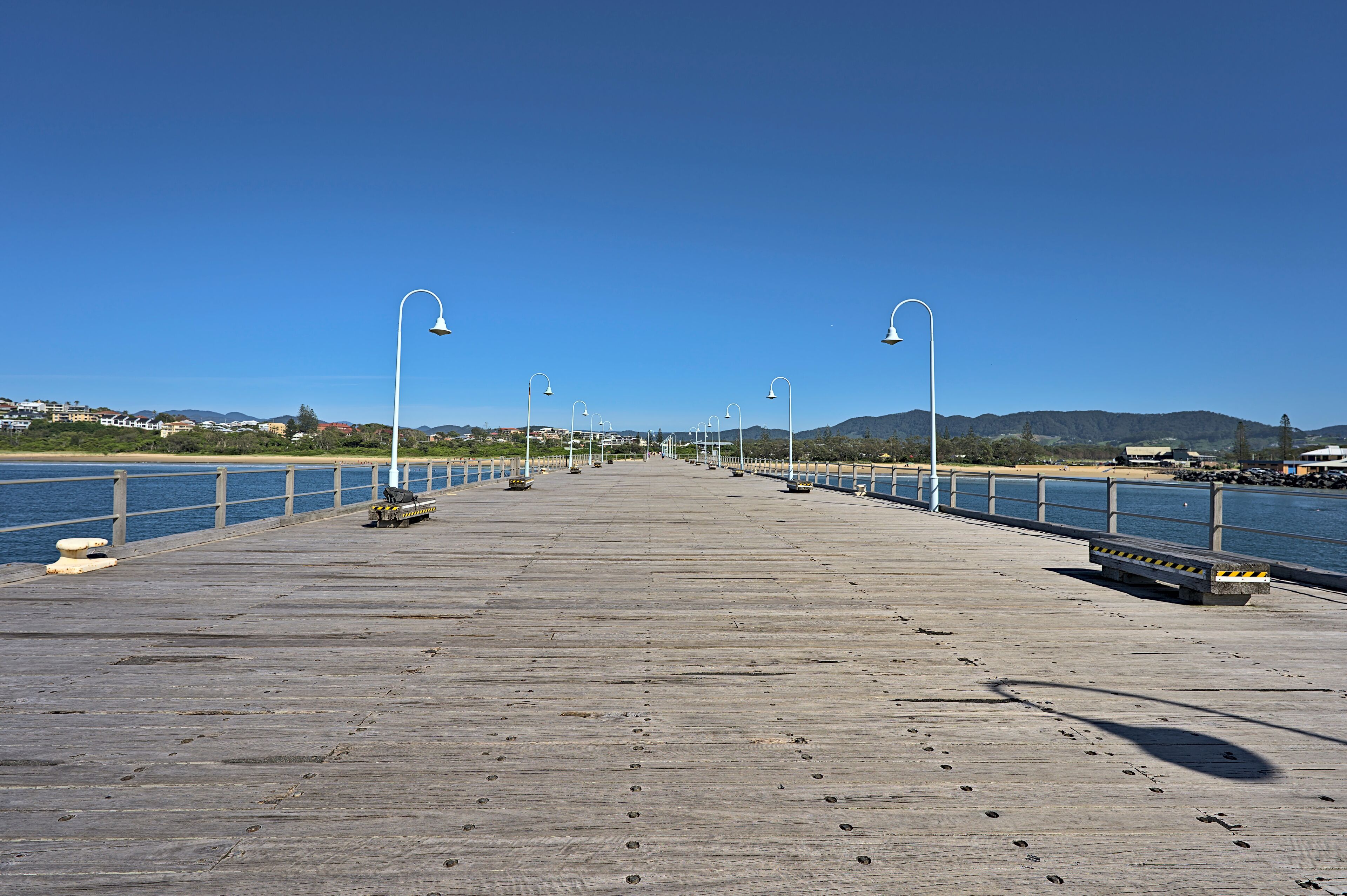 Coffs Harbour Jetty with view to the shore