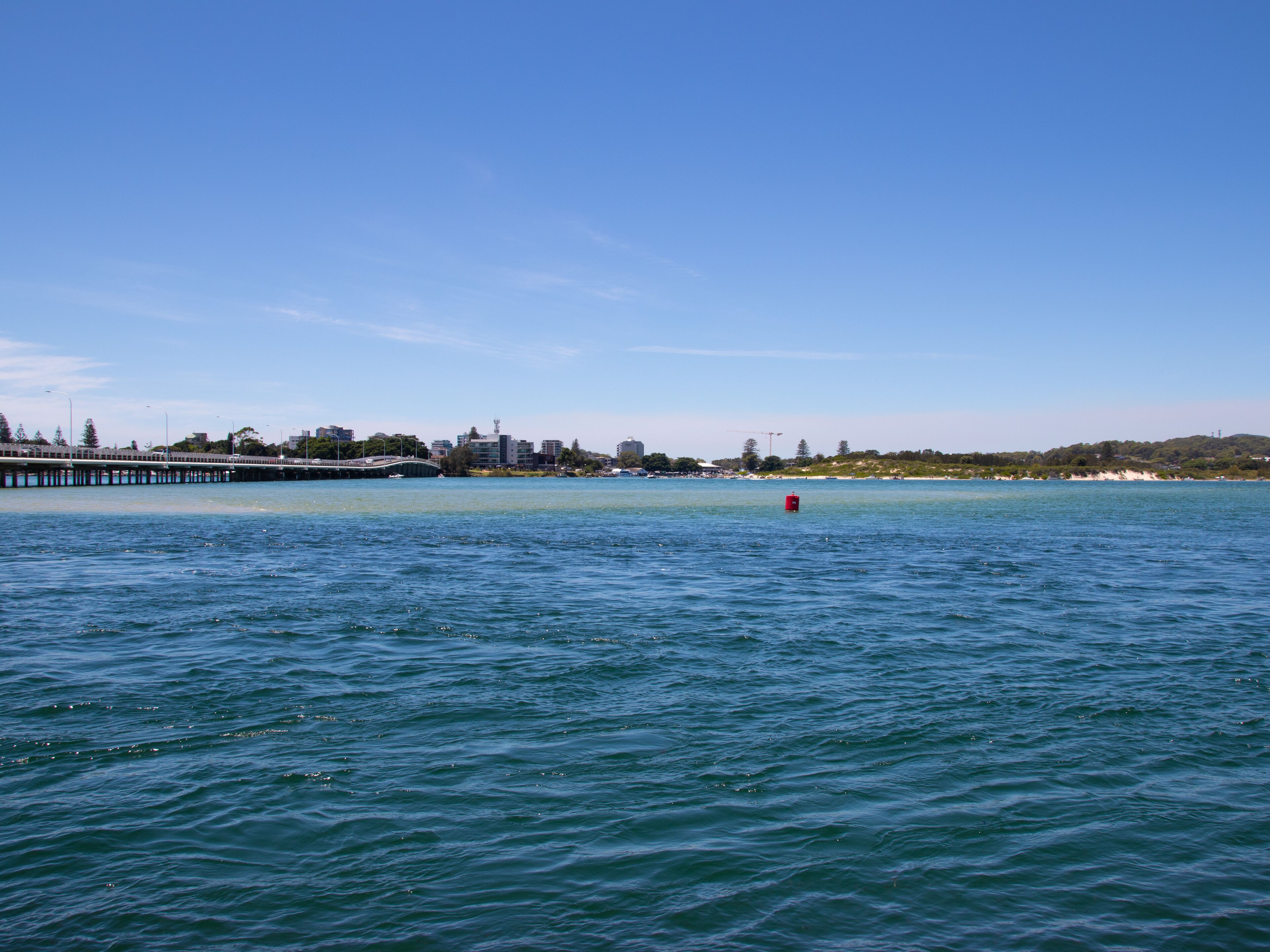 Beautiful views of Wallis Lake in Forster Beach NSW Australia