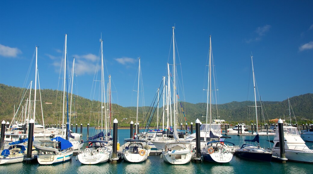 Airlie Beach featuring a bay or harbor, boating and sailing