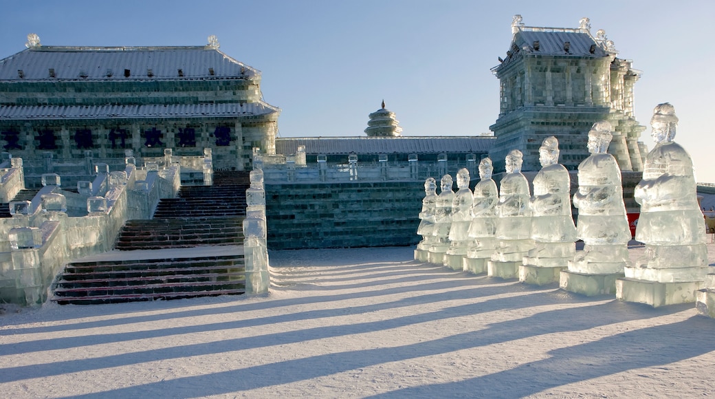 Forbidden Palace ice sculpture at Ice Festival in Harbin, China