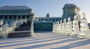 Forbidden Palace ice sculpture at Ice Festival in Harbin, China