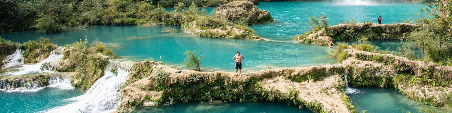 The beautiful El Salto del Meco waterfall, Huasteca Potosina, San Luis Potosi, Mexico