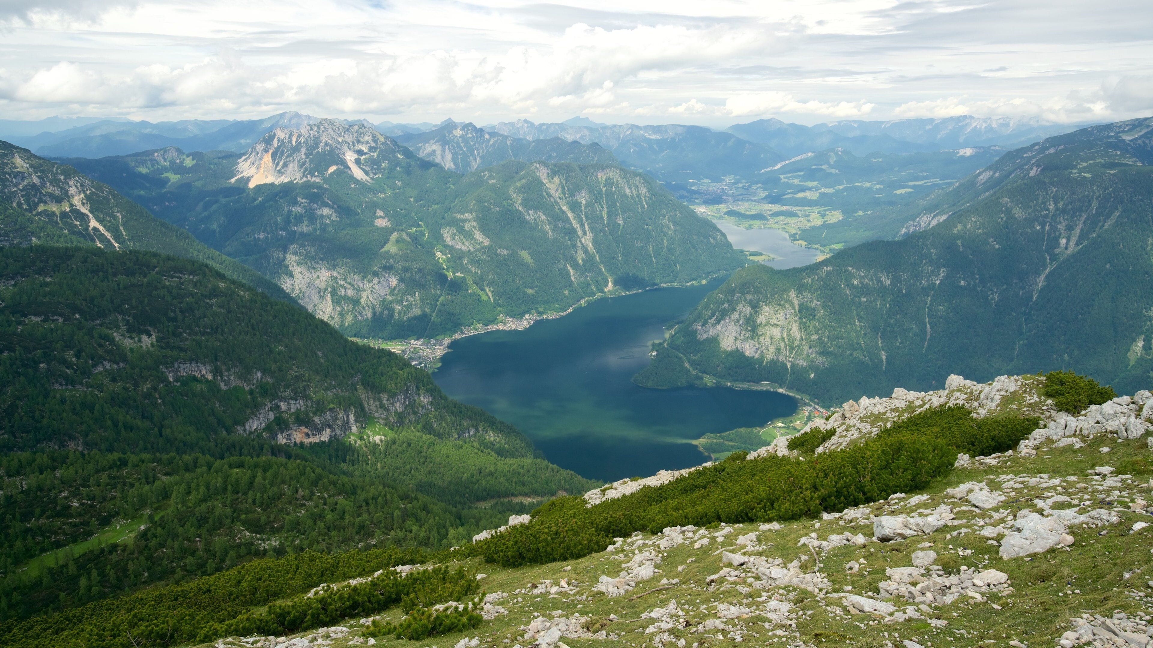 Dachstein Krippenstein showing tranquil scenes, a river or creek and modern architecture