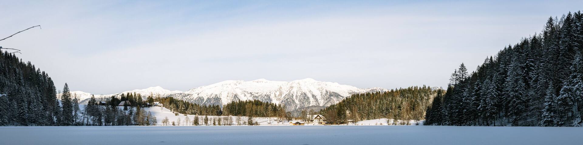Gleinkersee in the Winter Landscape of upperaustria
