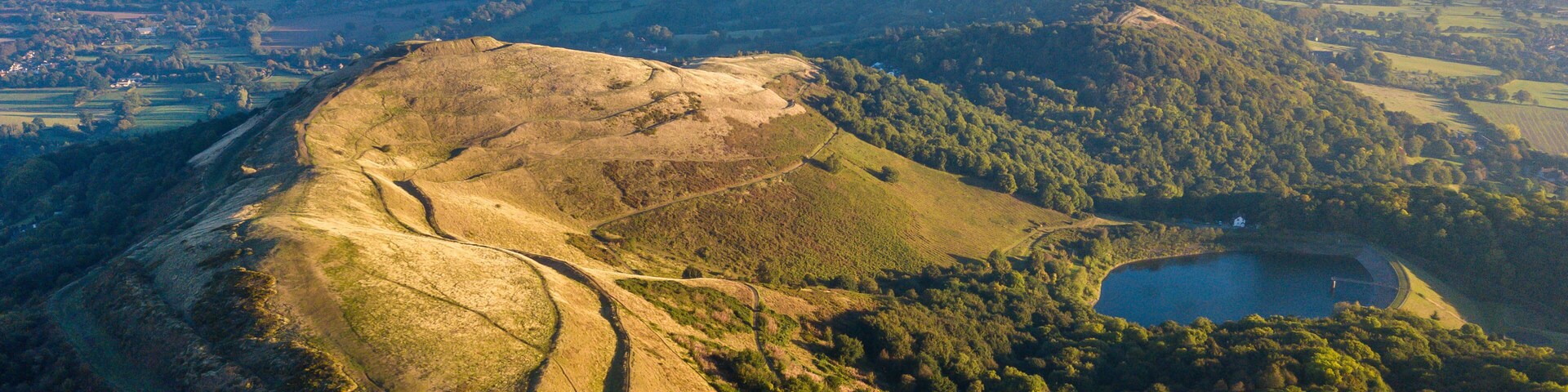 Malvern Hills with the Iron age hill fort in the foreground