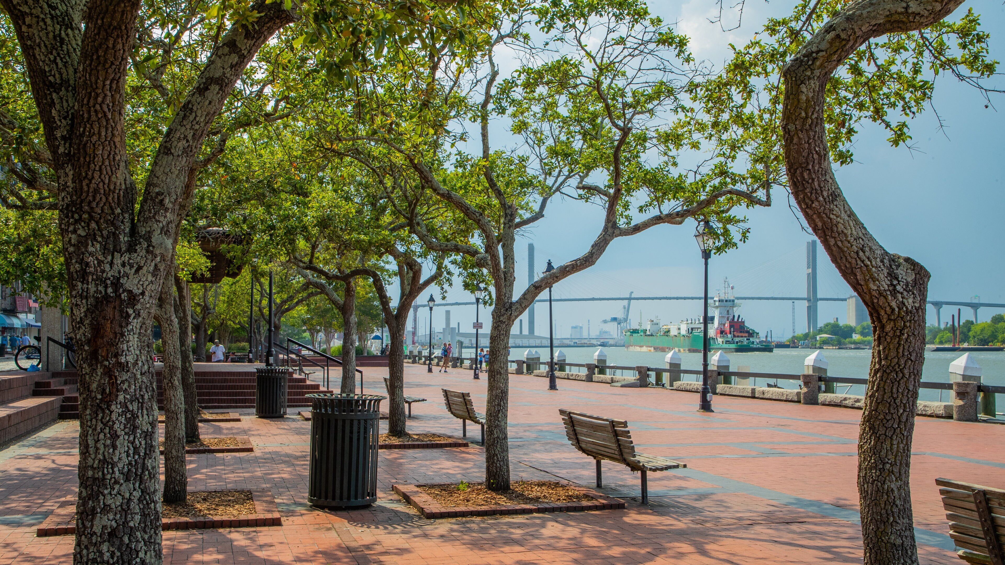 Rousakis Riverfront Plaza showing a bay or harbor