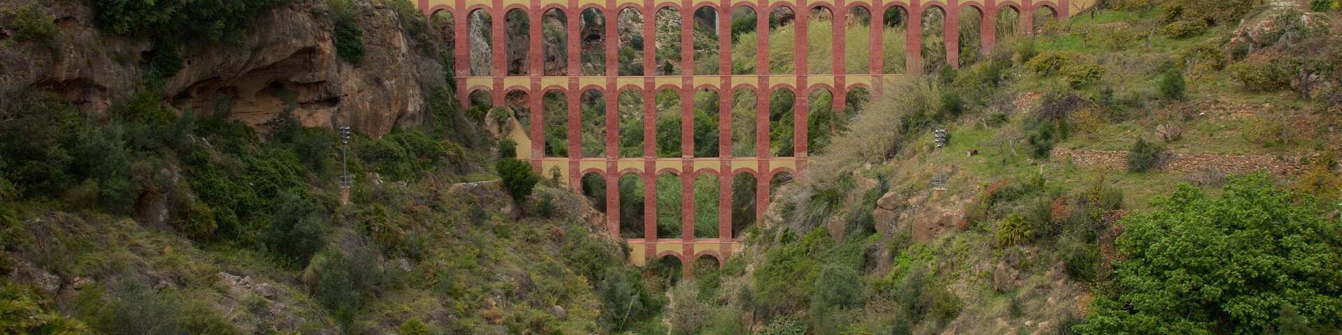 Aqueduct of El Aguila showing a bridge and a gorge or canyon