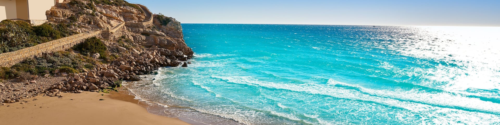 Cala Llenguadets Platja Salou beach in Tarragona of Catalonia
